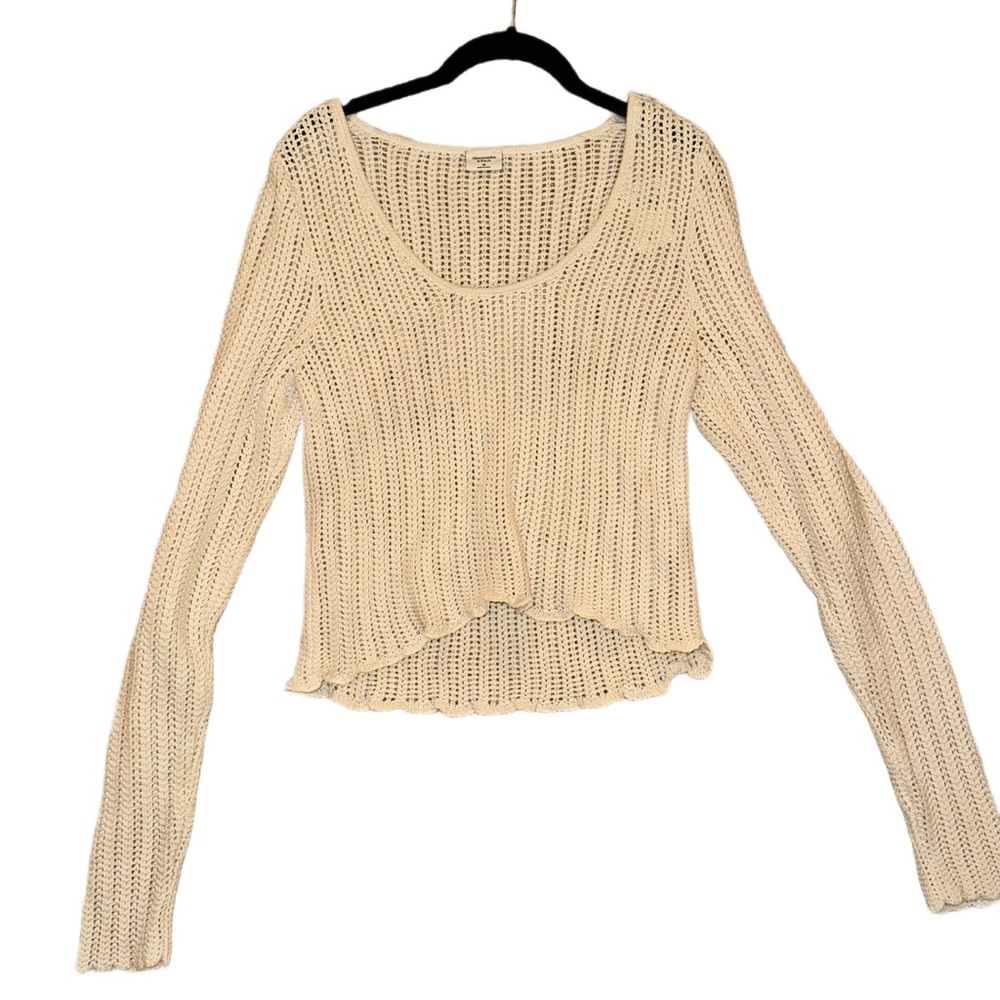 NWT‎ Abercrombie Boho Chic Cream Knit Women's Top- Size Medium- Coastal Grandma